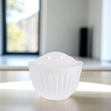 Wall Hanging Flowerpot in White Plastic, Perfect for Home Storage, Easy to Install 2Pcs V1370-AZ4-14893