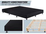 Palermo Queen Ensemble Bed Base Midnight Black Linen Fabric V63-823181
