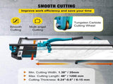 Tile Cutter 47in Cutting Tool w/ Laser Guide Single Rail Double Brackets V952-CZQGJ1200MMSDDGDZV0