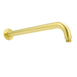 PVD Brushed Gold 10" Shower Rain Head 355mm Straight Wall Mount Arm Bathroom Set V1233-A201GKSR110G