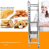 SOGA 2X Gastronorm Trolley 16 Tier Stainless Steel Bakery Trolley Suits GN 1/1 Pans GASTRONORMRACKINGTROLLEY305X2