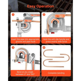 VEVOR 3 in 1 Manual Lever Pipe Tube Bender for 6.35 mm 9.5 mm 12.7 mm O.D. Pipes V952-GGWGJSHY1438CMDRH001V0