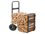 Firewood Log Cart Wood Mover Hauler 250 lbs Capacity on PU Wheels Dolly V952-DCCH43XH27XWHHAHJV0