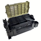 Double-layer multi-function outdoor storage fishing box, can be used as a stool, convenient storage V1102-HEYJ-004