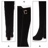 1 Pair Stylish Black High Heel Boots for Women with Breathable, Skin-Friendly Comfortable Material V1192-AZ-W-27393