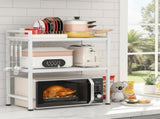 CARLA HOME 3-Tier Microwave Oven Rack with Adjustable Metal Kitchen Shelf Stand for Countertop V178-36338