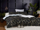 Reversible Design Queen Size Black Duvet Quilt Cover Set V493-MQ-460A