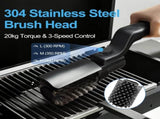 Electric Grill Brush Rechargeable 3-Speed with 180 Degree Adjustable Stainless Steel Head V1188-MS-710-137