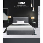 Artiss Bed Frame King Single Size Gas Lift Grey NINO BFRAME-E-NINO-KS-GY-AB