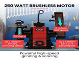 BAUMR-AG Bench Grinder and Belt Sander Combo, 150mm Grinding Disc, 50 x 686mm Linisher, Brushless V219-SNDBELBMG35A
