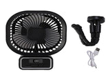 Stroller Fan 3 Wind Speeds Auto Oscillating Portable Fan with Detachable Flexible Tripod and Night V1294-YM0901-3113250118011