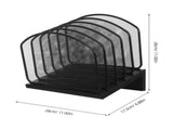 Black Desktop File Organizer with Multiple Vertical Compartments for Efficient Office and Home V1369-AZ3-W-13441