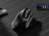 Solakaka E9PRO TriMode Vertical Ergonomic MMO Gaming Mouse, 10 Programmable Side Buttons, RGB V1300-E9PRO-BLACK-GRAY