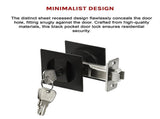 2x Contemporary Entry Square Pocket Door Hardware with Key V63-842401