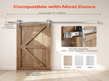6FT Sliding Barn Door Hardware Kit, 330 LBS Weight Capacity, Compatible with 36 Inches Max Width & V952-HDSMDGDGDM2DY1WVM001V0