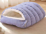 Cozy Monster Cat Bed, Cave Style Pet Bed, Cat Beds for Indoor Cats, Cat Cave Bed Cat Tent with V1107-135-10311-BLU2