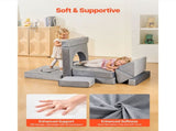 Modular Play Couch, Sectional Toddler Sofa with Armrests, 28D Sponge & Short Pile, Convertible V952-ZHETSF14JTHSOMUNU001V0