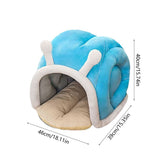 All Season Semi Enclosed Pet Bed 14.96x13.78In Cat Dog House Design Organizer For Thick Warm Filling V1369-AZ3-W-10163