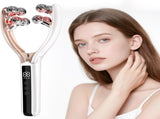 V-Shaped Facial Massage Roller with 8 Stainless Steel Balls, Dual-Tone Design, LCD Screen, 5-Speed V1107-CS-VMBAMY