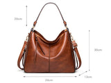 Women's Tote Bag PU Leather Shoulder Bag Underarm Bucket Bag with Wallet V1263-JX-3483