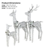 Christabelle Christmas Reindeer Display Set 3 Indoor Outdoor Decorations Acrylic Beads Cool Whi 112_MHA600