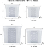 Bangp Premium Silicone Reusable Food Storage Bags,4 Pack,Stand-Up Bottom,Multi-Use Food Freezer V1259-DP01-F-72