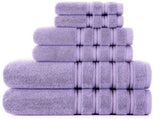 Purple Luxury 6-Piece Combed Cotton Towel Bale Set - Ultra Soft & Absorbent Bath, Hand, Face Towels V888-ELOSUNG27919
