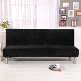 Velvet Futon Cover, Thick Plush Stretch Armless Sofa Bed, Soft Couch Sofa Cover Futon V1370-AZ4-16677