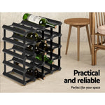 Artiss Wine Rack 20 Bottle Black WINE-RACK-20B-BK