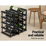 Artiss Wine Rack 20 Bottle Black WINE-RACK-20B-BK