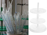 White Plastic Laboratory Pipette Rack Round Stand for Micropipette Storage and Organization, and V1192-AZ-W-22307