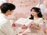 Pink Sweet Story Large Gift Box with Lid set-Includes Raffia and Gift Bag- Cute Birthday Present V888-ELOSUNG53148