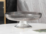 Fruit Plate Multifunctional Plastic Stylish Space Saving Decorative Snack Bowl for Candy Nuts Silver V1294-YM0706-3118230262412
