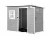Giantz Garden Shed Outdoor Storage Box 1.87x1.28M Resin Tool Shed Backyard Grey SHED-FLAT-P-4X6-GR-ABC