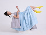 Blue with grey color scheme Cooling Summer Quilt with Ice Silk Fabric Lightweight Breathable Air V888-ELOSUNG48483
