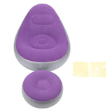 Inflatable Lounge with Foot Stool PVC Flocking Folding Inflatable Couch Blow Up Lounger Sofa V1294-YM0901-3116250000512