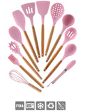 12pcs Silicone Utensils Set Black V498-12SILICONEBK