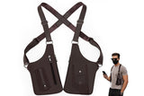 Outdoor Double Shoulder Armpit Bag with Multiple Pockets - Brown V1308-DSZKI-53-1