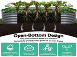Green Fingers 4 Pcs Raised Garden Bed Kit Oval Galvanized Steel Planter Boxes 320x80x56cm, Heavy GARDEN-OVAL-AG-3208056X4