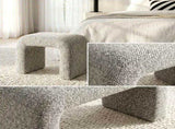 Interior Ave - Hendrix Arched Textured Ottoman - Frosted Stone V355-IA-OTT-HND-FG