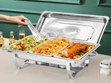 Alston 3LX3 Chafing Dish Set, Premium 410 Stainless Steel Buffet Warmer, Bain Marie Food Server with XFYA-BW-3T