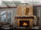 Christabelle Timeless Elegance Christmas 2pc Set 90cm Christmas Teardrop and Garland with LED L CMB-WFLAS-L-WG