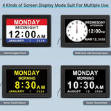 Dementia Digital Clock for Seniors, Extra Large Electric Calendar Clock With 20 Alarms Auto DST and V1237-MS-724-080
