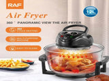 12L 8-in-1 Electric Air Fryer with 360&deg Panoramic Glass Bowl, 1200W Low-Fat Multi-Purpose Cooker for V1107-CS-ZAILXA22