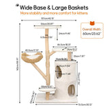 142cm Large Tall Cat Tree Tower with Soft Flower Perch & Condo - Multi-Level Cat Furniture for V767-P-XM1866-WT