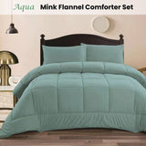 Ramesses Aqua 3- Piece Mink Flannel Comforter Set King V442-KIT-COMFORTER-3PCMINKFLANNEL-AQUA-KI