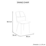 6x Dining Chair Brown Faux Leather Upholstered Seat Powder Coated Iron Legs V43-DC-BLLY