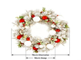 Christabelle 76cm Snowy Elegance Christmas Wreath Pre Lit Warm White LED Red Baubles Berries Fr 112_SENSE76