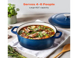 Enameled Cast Iron Dutch, 5.7L Pot with Lid and Dual Handles, Heavy-Duty Durable Cookware Pan, V952-ZTHLKX6QTTCT7F6PS001V0