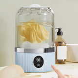 Mini Portable Washing Machine Rechargeable Small Clothes Washer for Travel Use Blue V1263-JX-7248-1